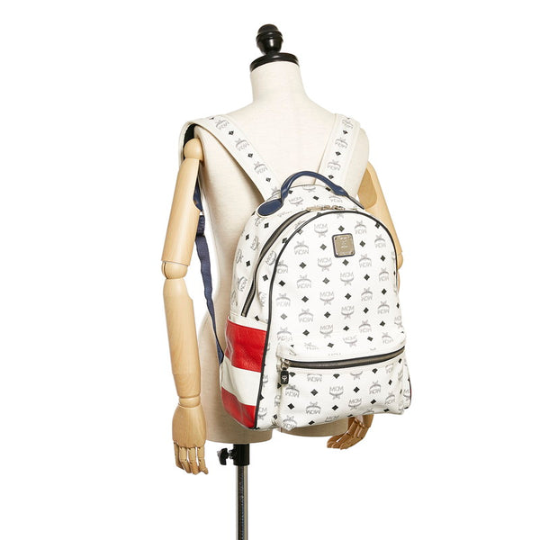 エム シー エム ヴィセトス リュック バックパック ホワイト レザー メンズ MCM 【中古】