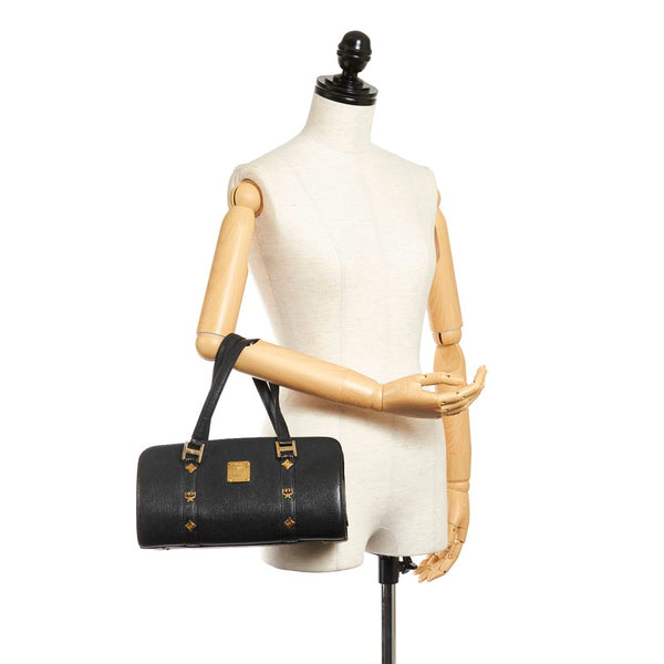 エム シー エム ハンドバッグ ブラック レザー レディース MCM 【中古】