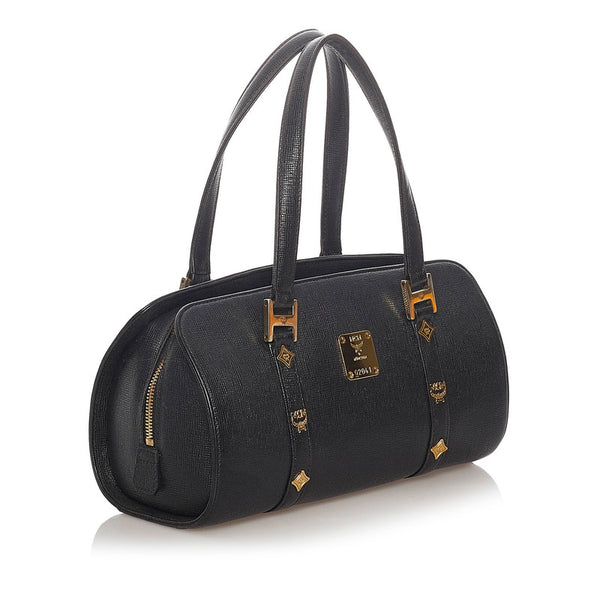 エム シー エム ハンドバッグ ブラック レザー レディース MCM 【中古】