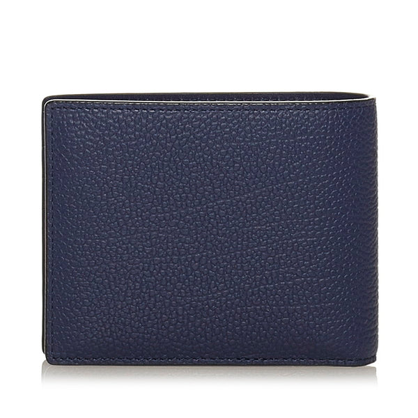 エム シー エム 二つ折り財布 ブルー レザー レディース MCM 【中古】
