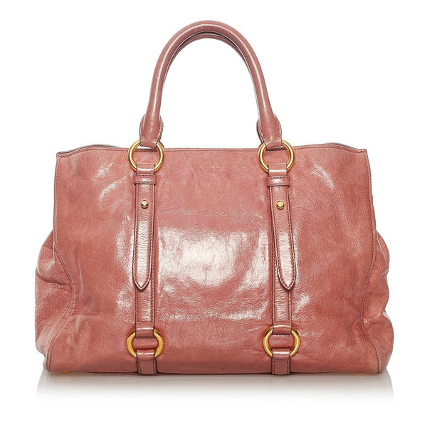 ミュウミュウ ピンク レザー ハンドバッグ ショルダーバッグ 2WAY レディース MIUMIU 【中古】