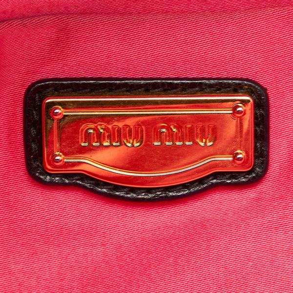 ミュウミュウ ハンドバッグ ショルダーバッグ 2WAY ブラック レザー レディース MIUMIU 【中古】