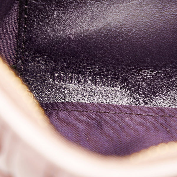ミュウミュウ マテラッセ ポーチ ピンク レザー レディース MIUMIU 【中古】