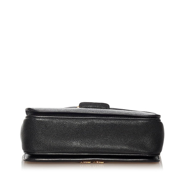 ミュウミュウ マドラス RN0726 ブラック レザー ハンドバッグ ショルダーバッグ 2WAY レディース MIUMIU 【中古】
