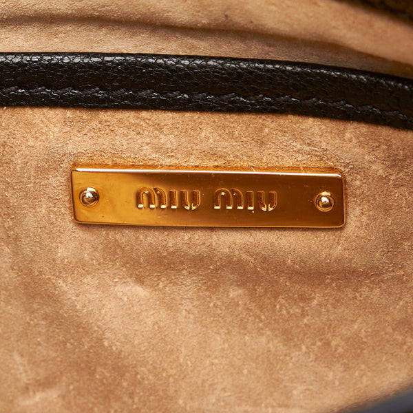 ミュウミュウ マドラス RN0726 ブラック レザー ハンドバッグ ショルダーバッグ 2WAY レディース MIUMIU 【中古】