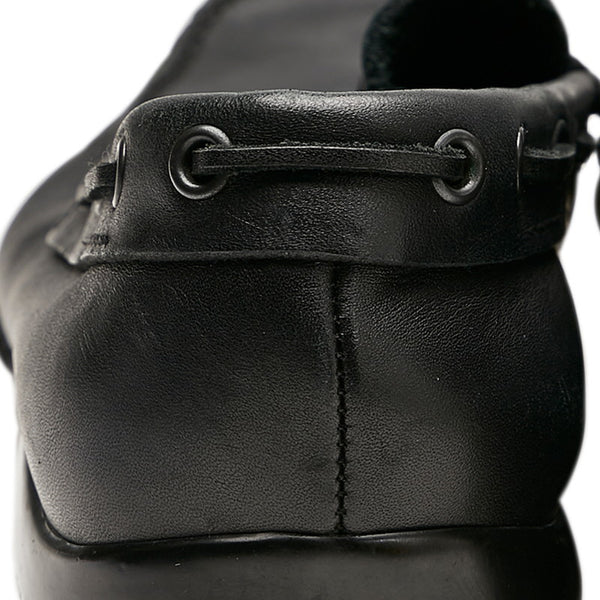 プラダスポーツ モカシン ローファー ブラック レザー メンズ PRADA SPORTS 【中古】