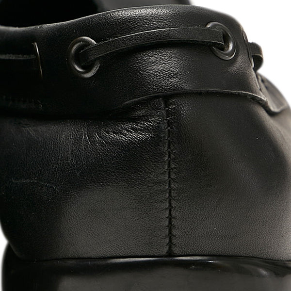 プラダスポーツ モカシン ローファー ブラック レザー メンズ PRADA SPORTS 【中古】