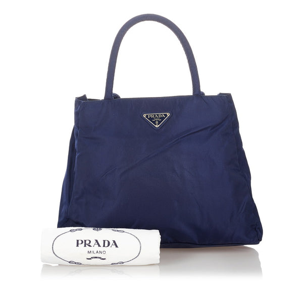 プラダ ポコノ ネイビー ナイロン ハンドバッグ レディース PRADA 【中古】