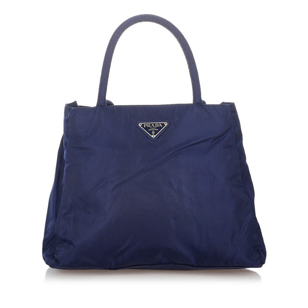 プラダ ポコノ ネイビー ナイロン ハンドバッグ レディース PRADA 【中古】