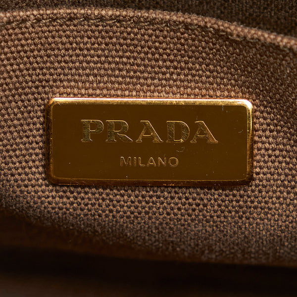 プラダ カナパ カーキ キャンバス ハンドバッグ レディース PRADA 【中古】
