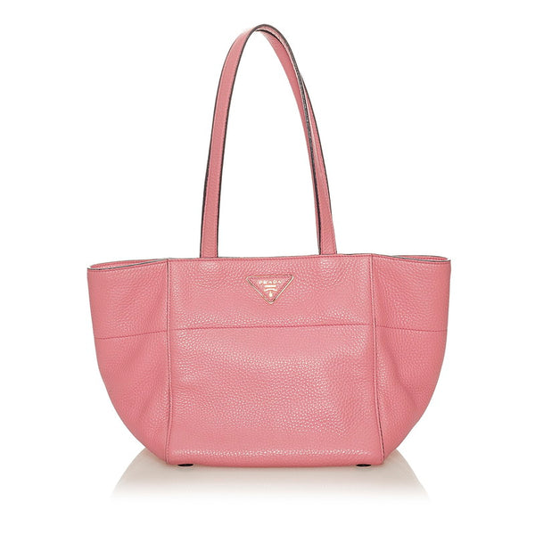 プラダ ヴィッテロダイノ BR5092 ピンク レザー ハンドバッグ レディース PRADA 【中古】
