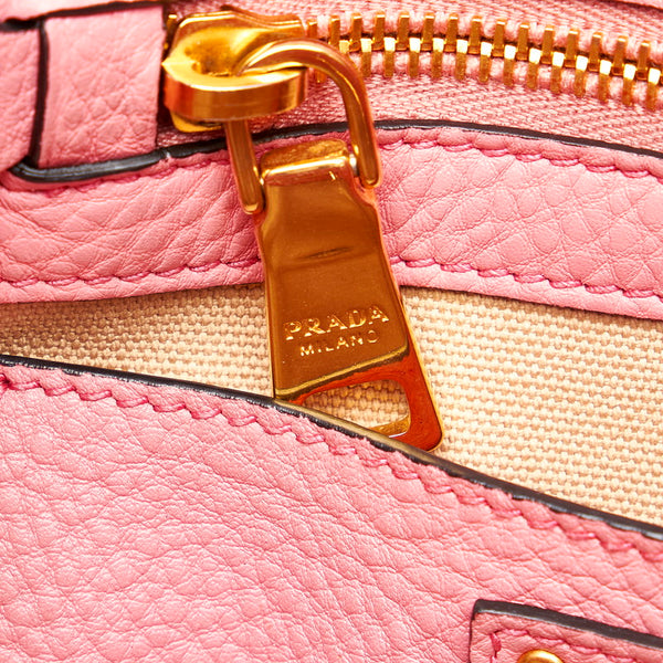 プラダ ヴィッテロダイノ BR5092 ピンク レザー ハンドバッグ レディース PRADA 【中古】