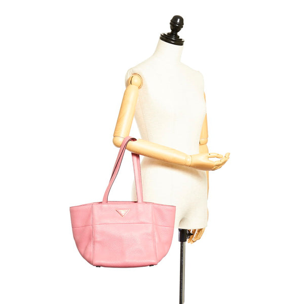 プラダ ヴィッテロダイノ BR5092 ピンク レザー ハンドバッグ レディース PRADA 【中古】