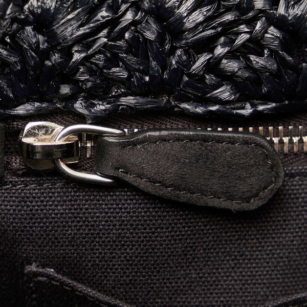 プラダ カナパ 1BG889 ブラック レッド ホワイト ラフィア ハンドバッグ ショルダーバッグ 2WAY  レディース PRADA 【中古】