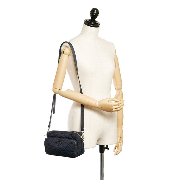 プラダ ネイビー ナイロン ショルダーバッグ レディース PRADA 【中古】