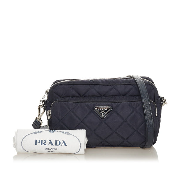プラダ ネイビー ナイロン ショルダーバッグ レディース PRADA 【中古】