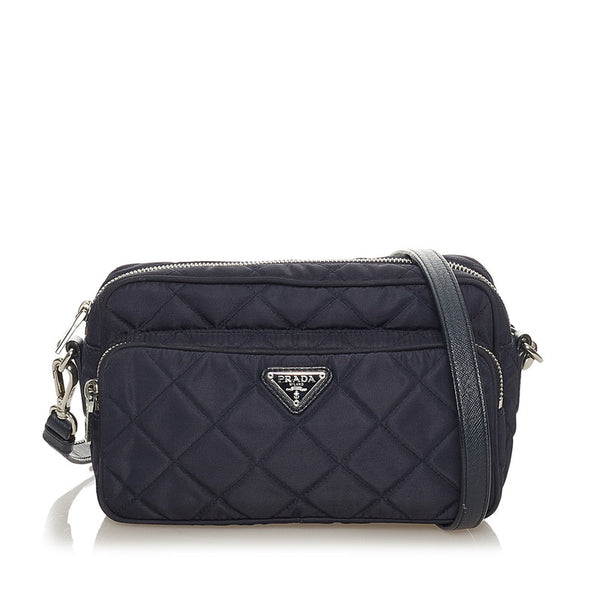 プラダ ネイビー ナイロン ショルダーバッグ レディース PRADA 【中古】