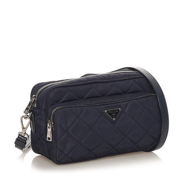 プラダ ネイビー ナイロン ショルダーバッグ レディース PRADA 【中古】
