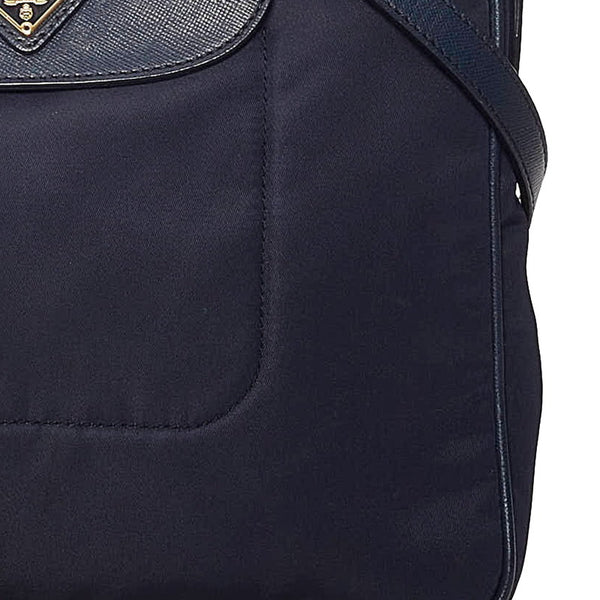 プラダ 斜め掛け ショルダーバッグ ネイビー ナイロン レディース PRADA 【中古】