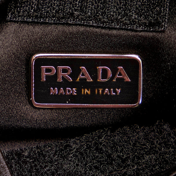 プラダ B8660 ブラック ベロア ワンショルダー レディース PRADA 【中古】