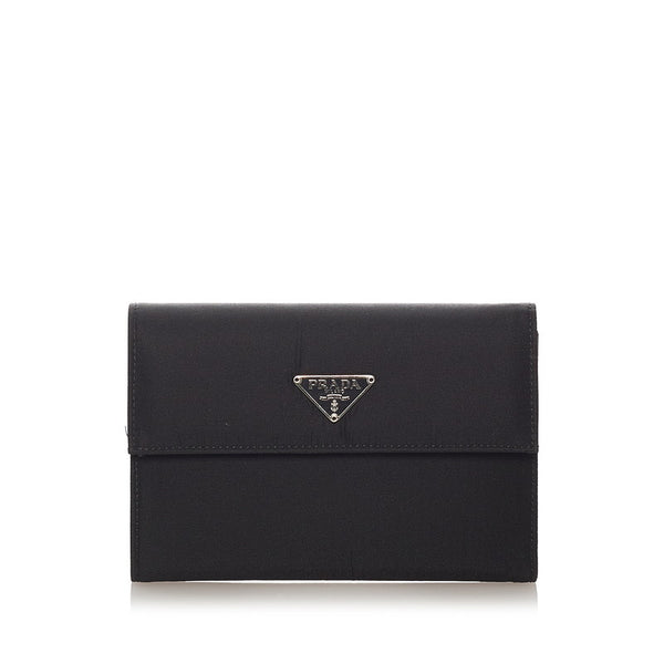 プラダ M510 ブラック ナイロン レザー 三つ折り財布 レディース PRADA 【中古】