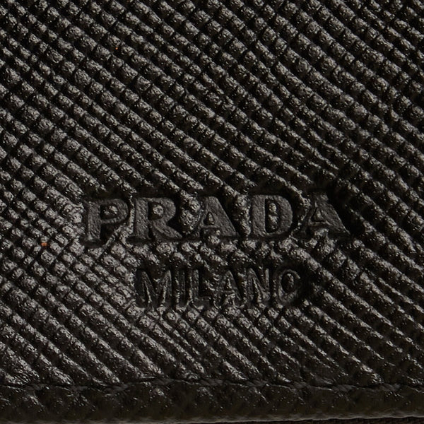 プラダ M510 ブラック ナイロン レザー 三つ折り財布 レディース PRADA 【中古】