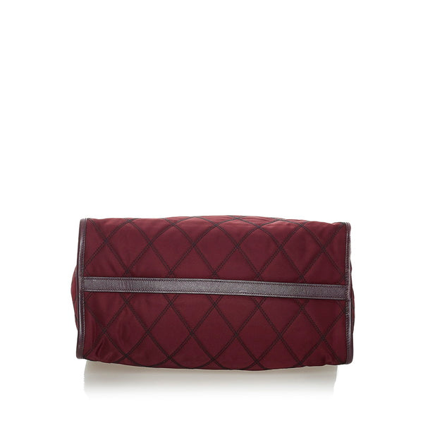 プラダ キルティング ハンドバッグ ショルダーバッグ 2WAY パープル ナイロン レディース PRADA 【中古】