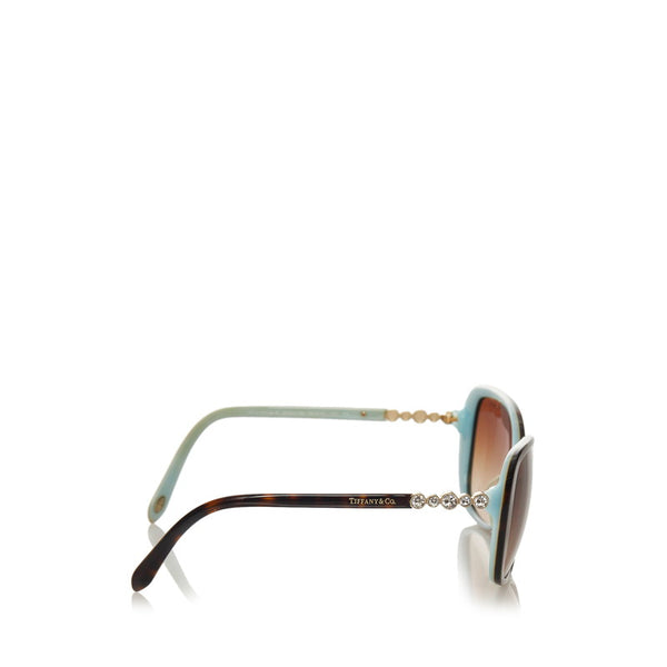 ティファニー ラインストーン ブラウン ライトブルー プラスチック サングラス レディース TIFFANY&Co. 【中古】