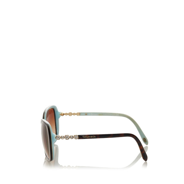 ティファニー ラインストーン ブラウン ライトブルー プラスチック サングラス レディース TIFFANY&Co. 【中古】