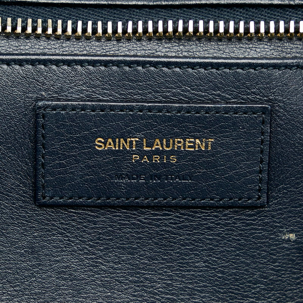 サンローラン ネイビー レザー ハンドバッグ レディース SAINT LAURENT 【中古】
