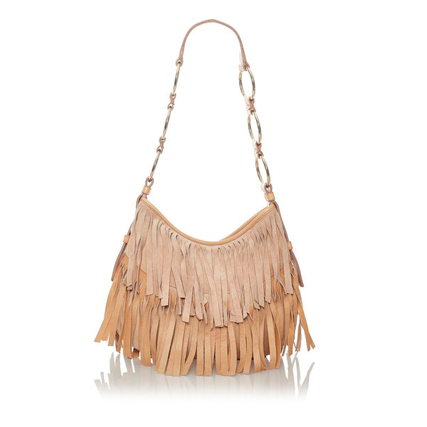 サンローラン ボエム ショルダーバッグ 138961 ベージュ スウェード レザー レディース SAINT LAURENT 【中古】