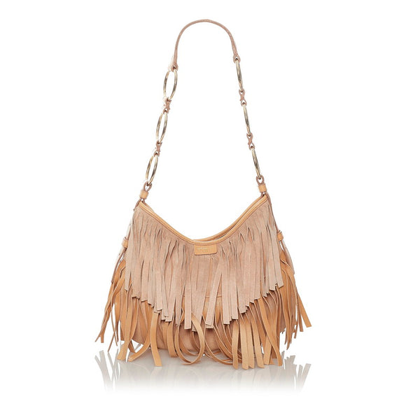 サンローラン ボエム ショルダーバッグ 138961 ベージュ スウェード レザー レディース SAINT LAURENT 【中古】