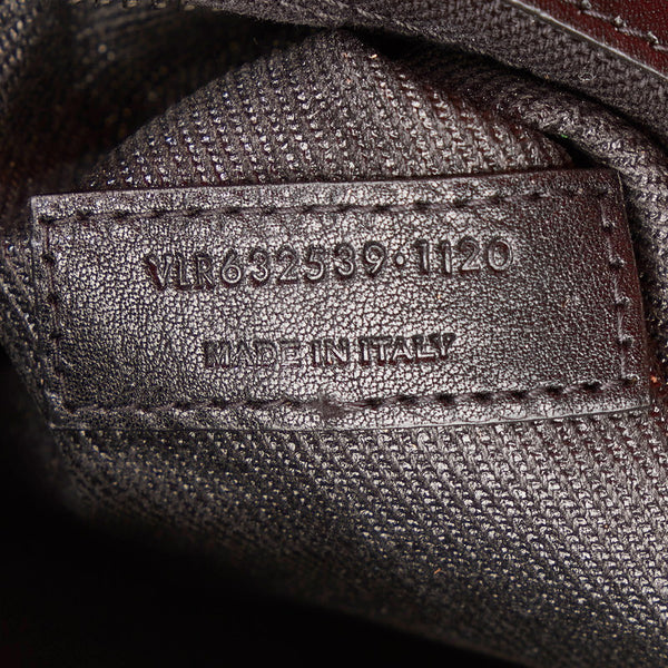 サンローラン リヴゴーシュ ブラック キャンバス レザー トートバッグ メンズ SAINT LAURENT 【中古】