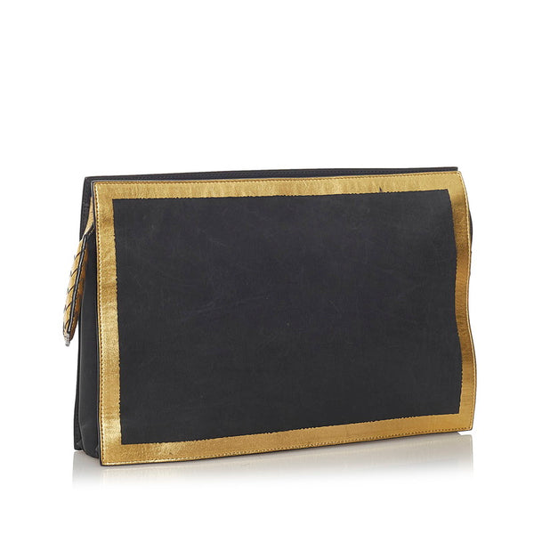 ボッテガヴェネタ クラッチバッグ ブラック レザー ユニセックス BOTTEGAVENETA 【中古】