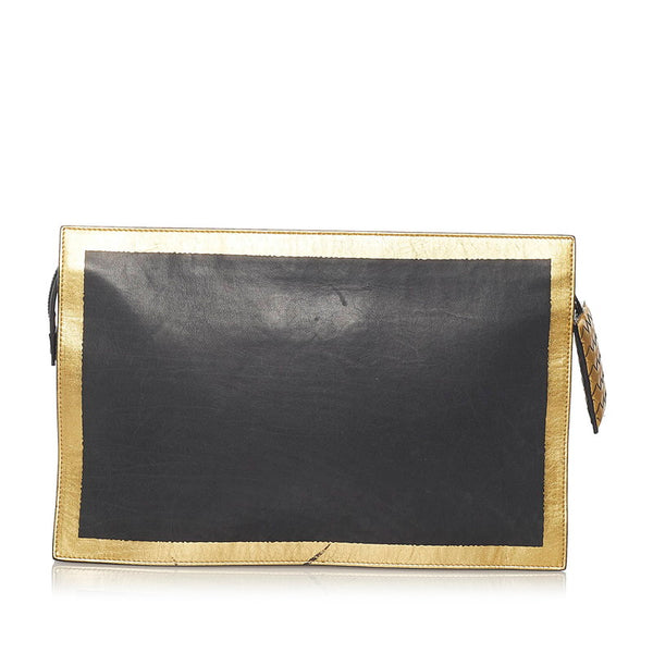 ボッテガヴェネタ クラッチバッグ ブラック レザー ユニセックス BOTTEGAVENETA 【中古】