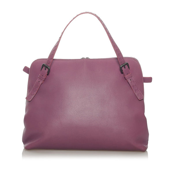 ボッテガヴェネタ イントレチャート ハンドバッグ パープル レザー レディース BOTTEGAVENETA 【中古】