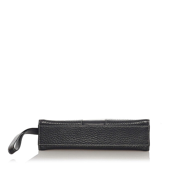 バーバリー ブラック レザー セカンドバッグ メンズ BURBERRY 【中古】