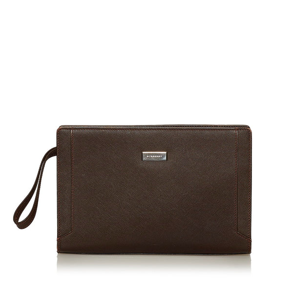 バーバリー セカンドバッグ ブラウン レザー メンズ BURBERRY 【中古】