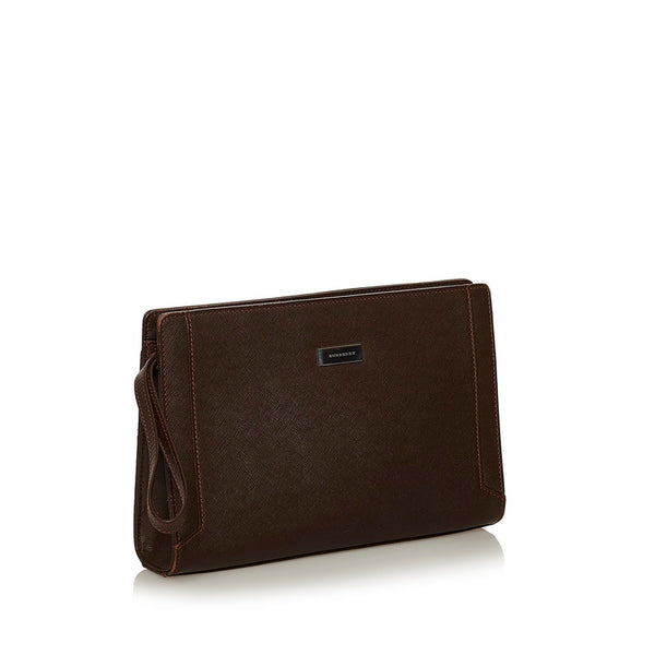 バーバリー セカンドバッグ ブラウン レザー メンズ BURBERRY 【中古】