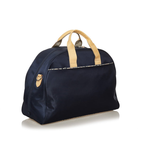 バーバリー ネイビー ナイロン レザー ボストンバッグ レディース BURBERRY 【中古】