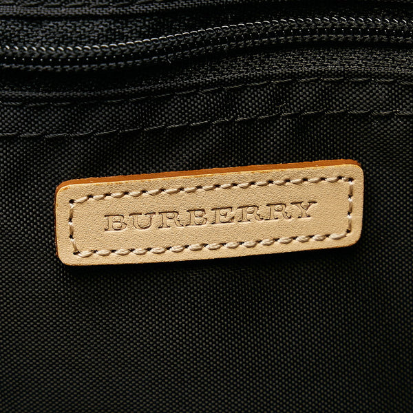 バーバリー ネイビー ナイロン レザー ボストンバッグ レディース BURBERRY 【中古】