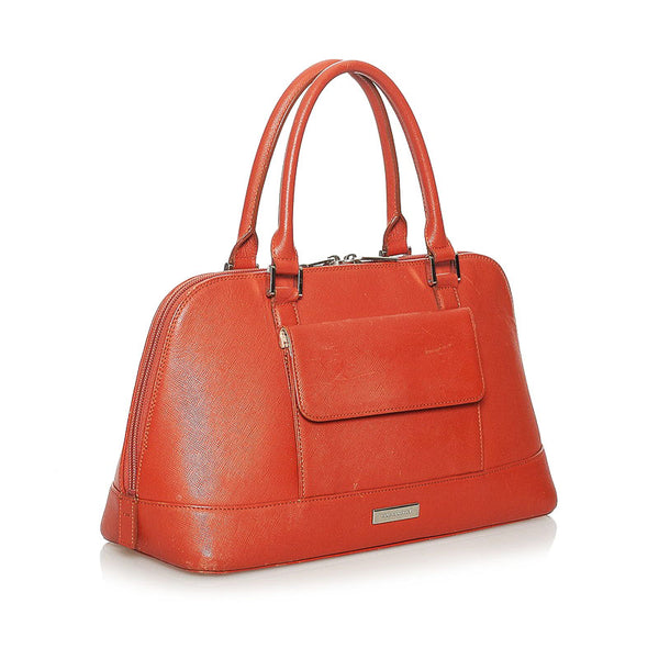 バーバリー ハンドバッグ オレンジ レザー レディース BURBERRY 【中古】
