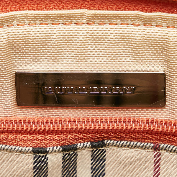バーバリー ハンドバッグ オレンジ レザー レディース BURBERRY 【中古】