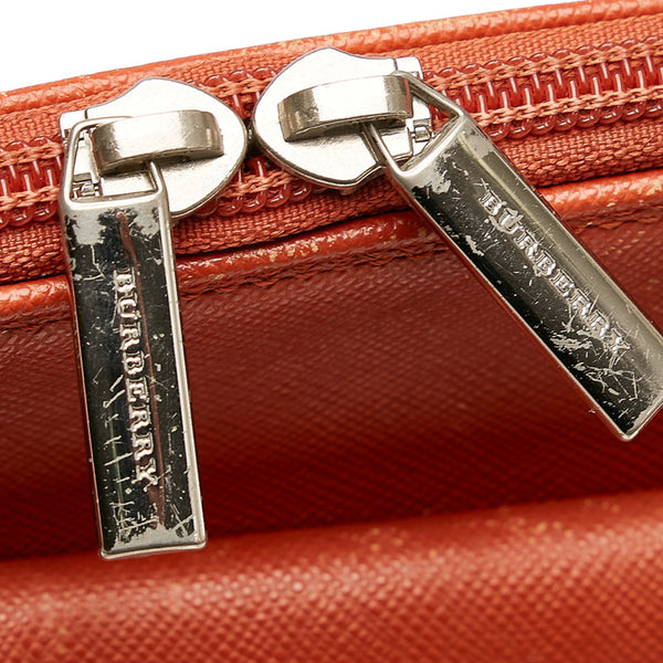 バーバリー ハンドバッグ オレンジ レザー レディース BURBERRY 【中古】