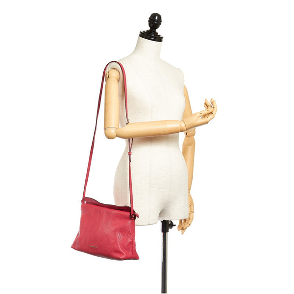 バーバリー ピンク レザー 斜め掛け ショルダーバッグ レディース BURBERRY 【中古】