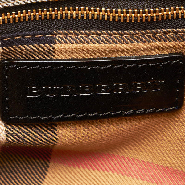 バーバリー トートバッグ ブラック レザー レディース BURBERRY 【中古】