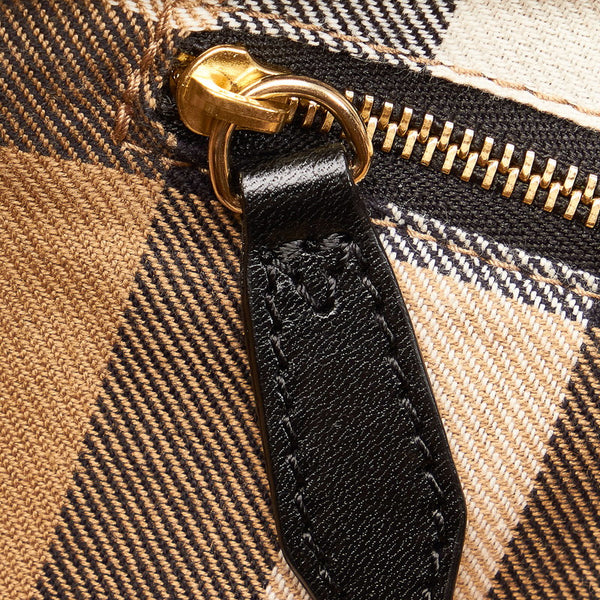 バーバリー トートバッグ ブラック レザー レディース BURBERRY 【中古】
