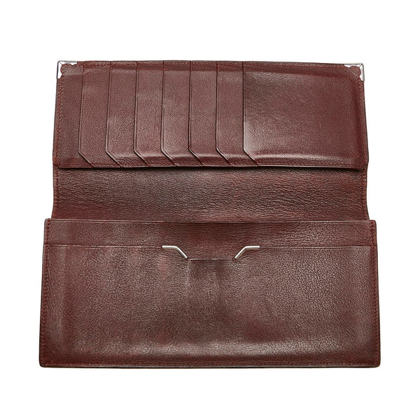 カルティエ 札入れ ブラック ボルドー レザー メンズ CARTIER 【中古】