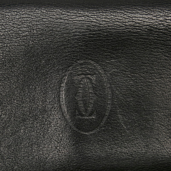 カルティエ 札入れ ブラック ボルドー レザー メンズ CARTIER 【中古】