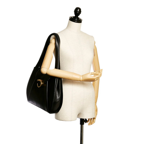 カルティエ パンテール ショルダーバッグ ブラック レザー レディース CARTIER 【中古】